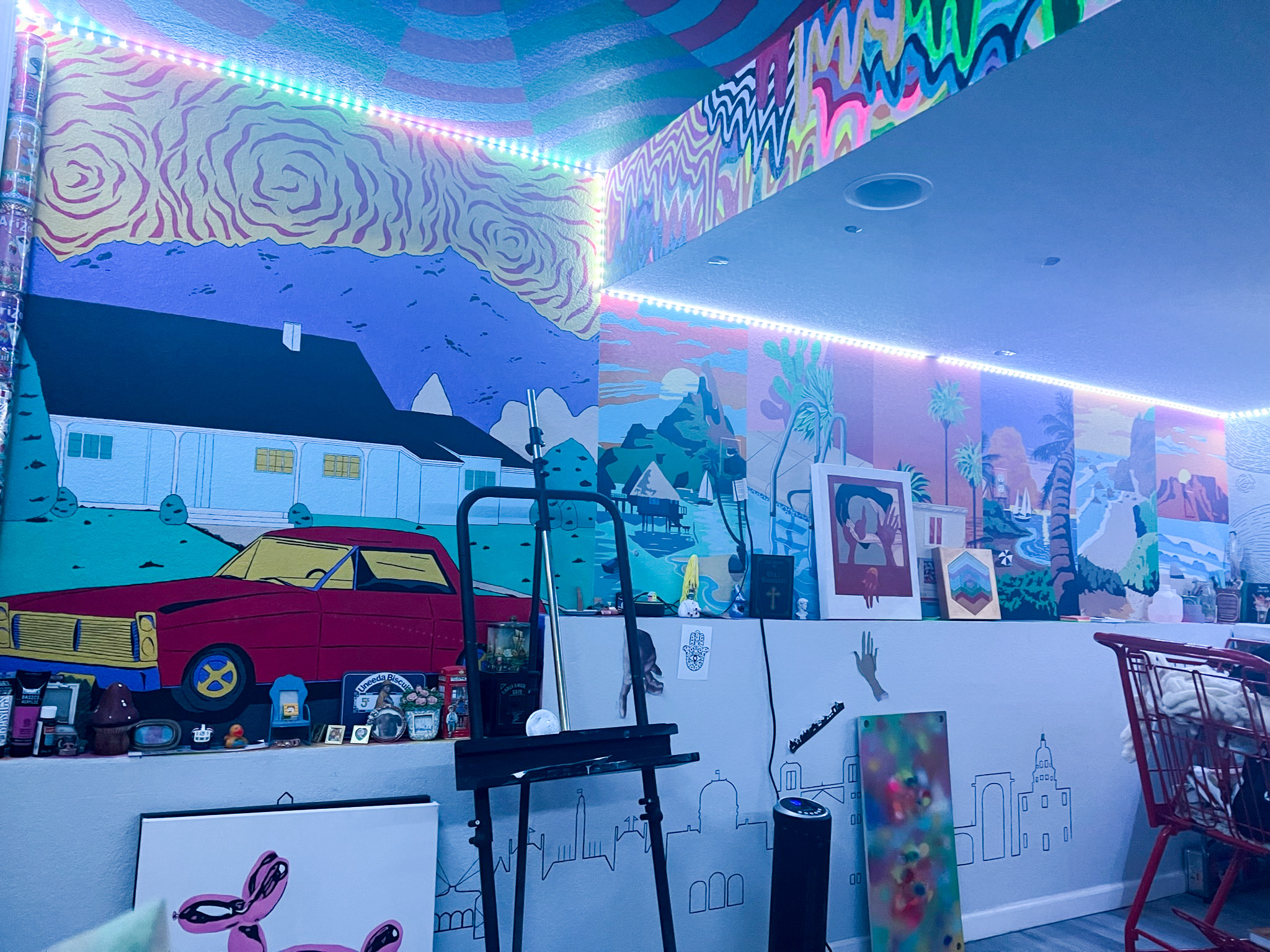 Bedroom mural on the wall